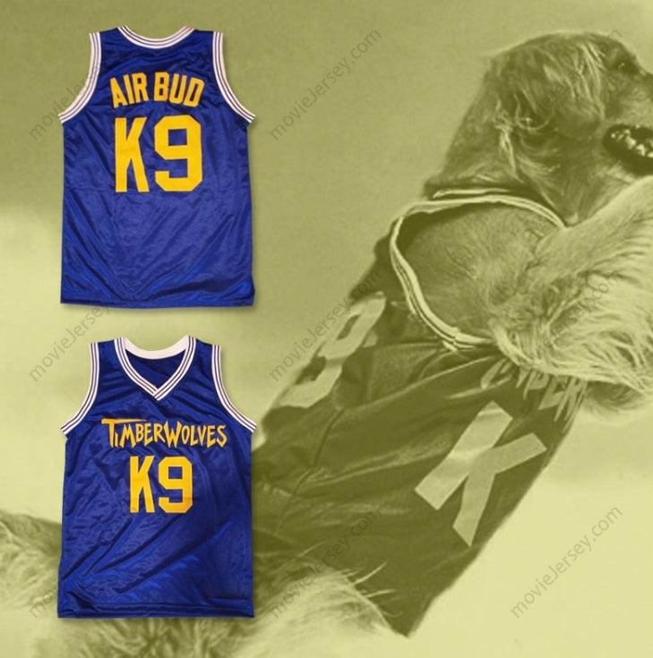 CUSTOM ANY Name Number AIR BUD K9 TIMBERWOLVES BLUE BASKETBALL JERSEY Top Stitched S-6XL