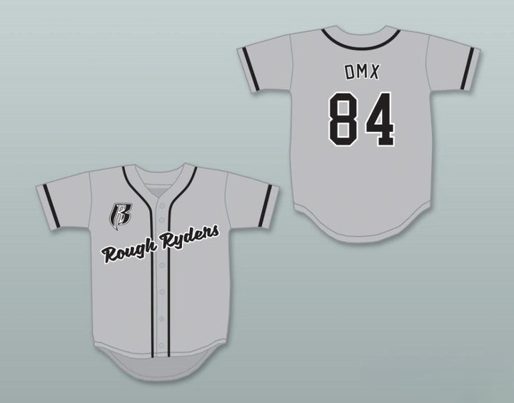 Custom Any Name Number DMX 84 ROUGH RYDERS GRAY BASEBALL JERSEY Top Stitched S-6XL