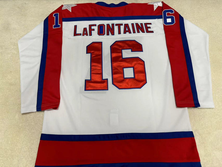 Custom Any Name Number PAT LAFONTAINE 16 USA NATIONAL TEAM WHITE HOCKEY JERSEY Stitched Top Stitched S-6XL