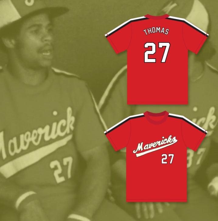 Custom Any Name Number REGGIE THOMAS 27   RED BASEBALL JERSEY THE BATTERED BASTARDS OF BASEBALL Top Stitched S-6XL