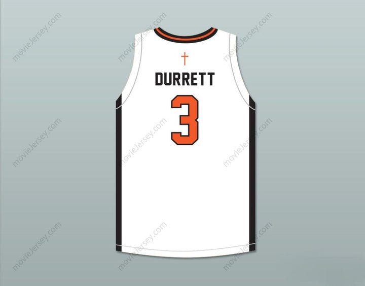 CUSTOM ANY Name Number BRANDON DURRETT 3 BISHOP HAYES TIGERS WHITE BASKETBALL JERSEY THE WAY BACK Top Stitched S-6XL