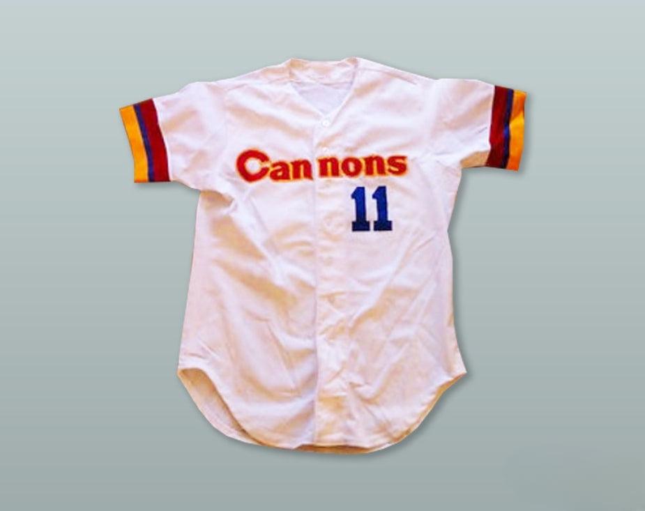 Custom Any Name Number FRANK BOLICK 11 CALGARY CANNONS WHITE BUTTON DOWN BASEBALL JERSEY Top Stitched S-6XL