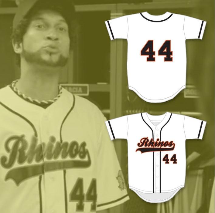 Custom Any Name Number GARCIA 44 RHINOS BASEBALL JERSEY KEY & PEELE SLAP ASS Top Stitched S-6XL