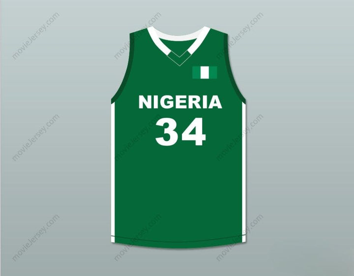 CUSTOM ANY Name Number GIANNIS ANTETOKOUNMPO 34 NIGERIA GREEN BASKETBALL JERSEY Top Stitched S-6XL
