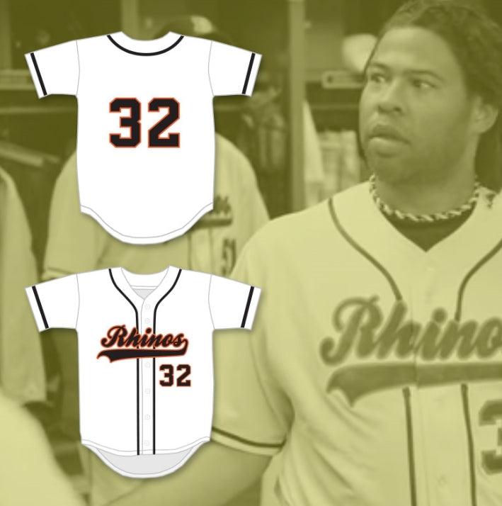 Custom Any Name Number RAFFY BENITEZ 32 RHINOS BASEBALL JERSEY KEY & PEELE SLAP ASS Top Stitched S-6XL