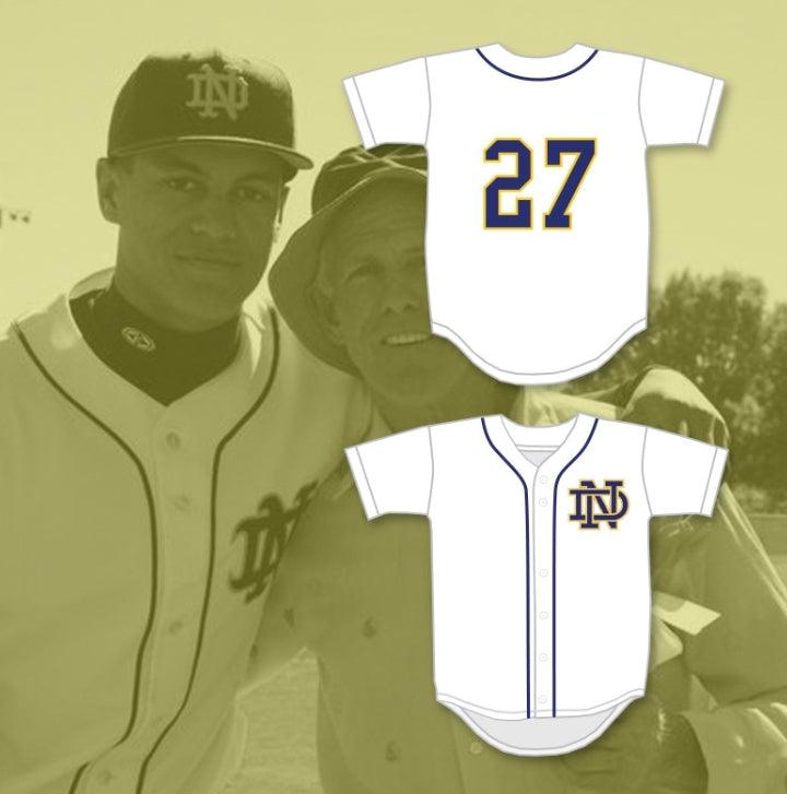 Custom Any Name Number GIANCARLO STANTON 27 NOTRE DAME HIGH SCHOOL   KNIGHTS WHITE BASEBALL JERSEY 1 Top Stitched S-6XL