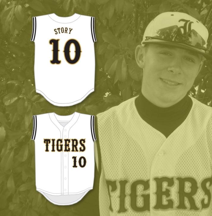 Custom Any Name Number TREVOR STORY 10  HIGH SCHOOL TIGERS WHITE BASEBALL JERSEY 2 Top Stitched S-6XL