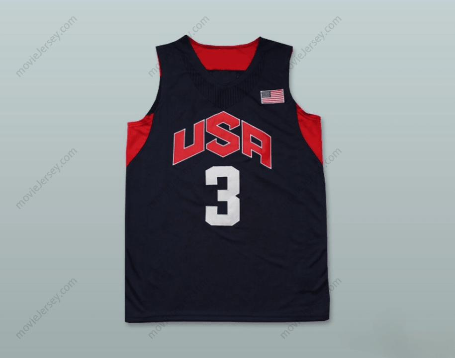 CUSTOM ANY Name Number DWYANE WADE 3 TEAM USA BASKETBALL JERSEY Top Stitched S-6XL