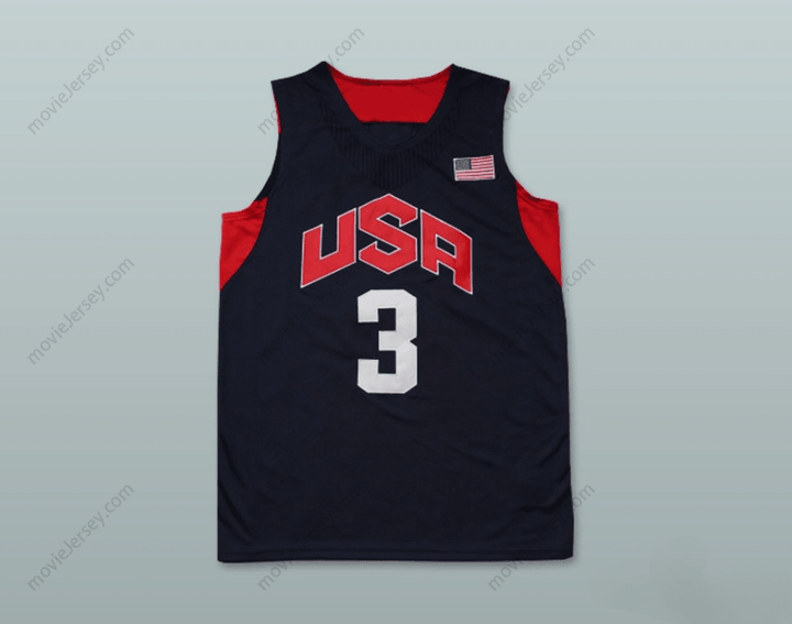 CUSTOM ANY Name Number DWYANE WADE 3 TEAM USA BASKETBALL JERSEY Top Stitched S-6XL