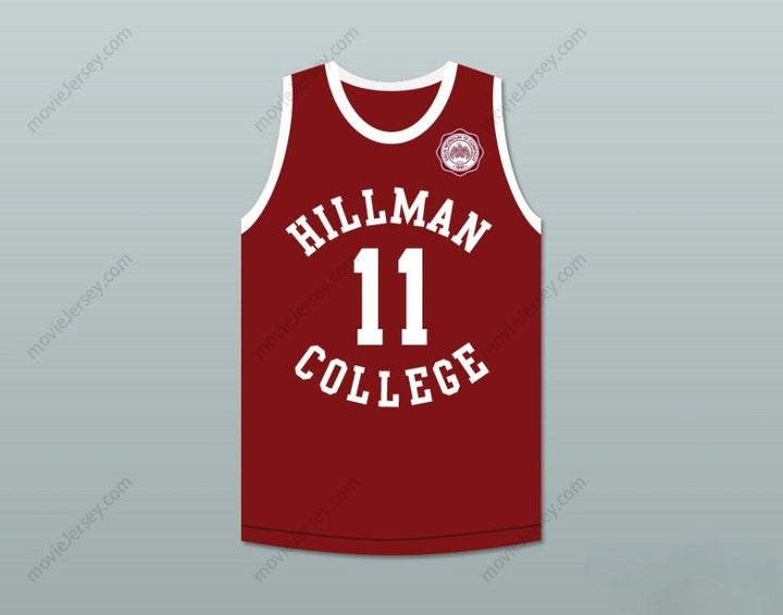 CUSTOM ANY Name Number COACH WALTER OAKES 11 HILLMAN COLLEGE MAROON BASKETBALL JERSEY WITH EAGLE PATCH Top Stitched S-6XL