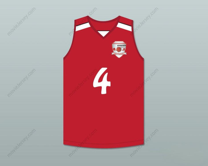 CUSTOM ANY Name Number GIANNIS ANTETOKOUNMPO 4 FILATHLITIKOS B.C. RED BASKETBALL JERSEY Top Stitched S-6XL