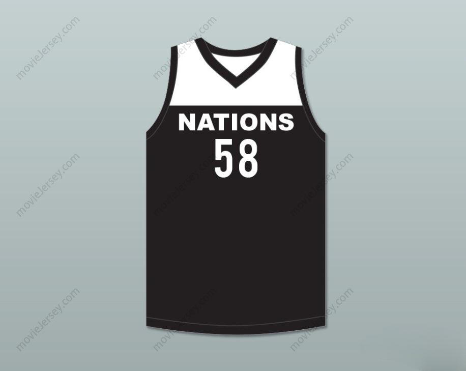 CUSTOM ANY Name Number PLAYER 58 NATIONS BLACK BASKETBALL JERSEY Top Stitched S-6XL