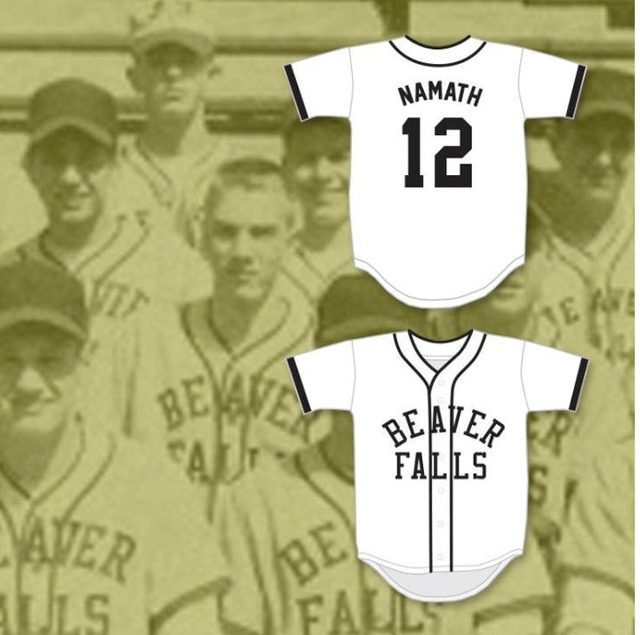 Custom Any Name Number JOE NAMATH 12 BEAVER FALLS HIGH SCHOOL TIGERS WHITE BASEBALL JERSEY Top Stitched S-6XL