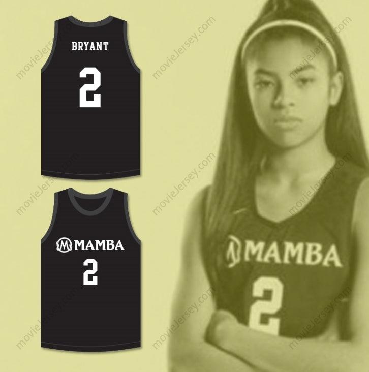 CUSTOM ANY Name Number GIANNA BRYANT 2 MAMBA BALLERS BLACK BASKETBALL JERSEY Top Stitched S-6XL