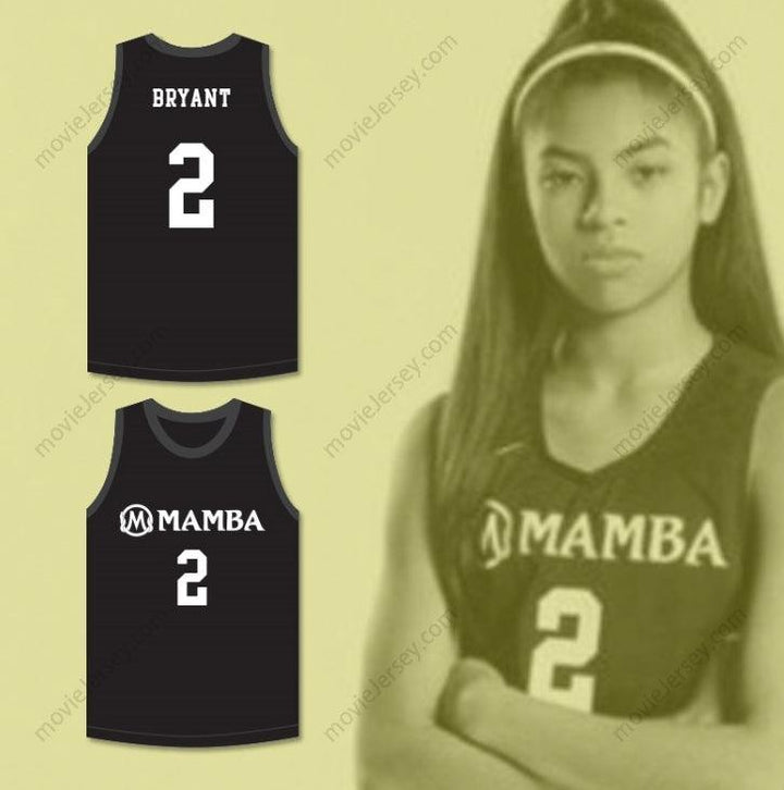 CUSTOM ANY Name Number GIANNA BRYANT 2 MAMBA BALLERS BLACK BASKETBALL JERSEY Top Stitched S-6XL