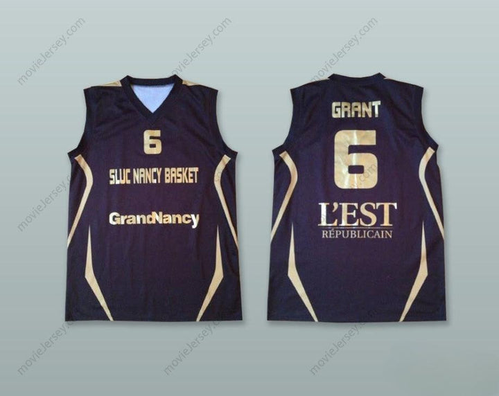 CUSTOM ANY Name Number KENNY GRANT 6 FRANCE NAVY BLUE BASKETBALL JERSEY Top Stitched S-6XL