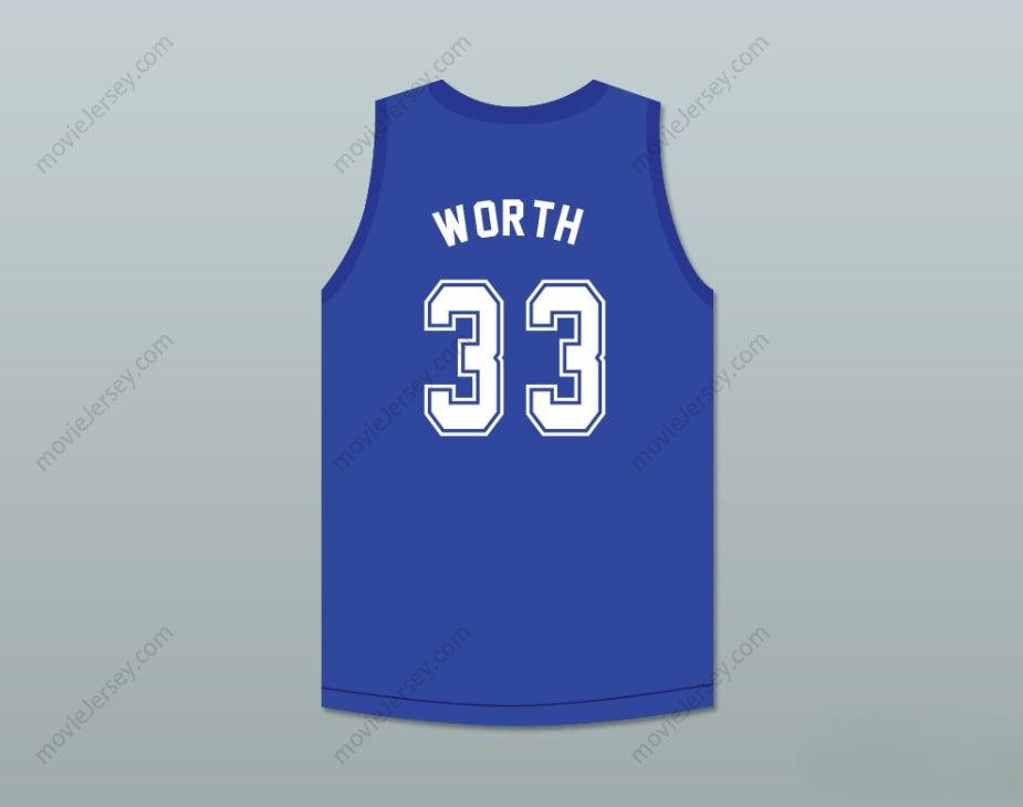 CUSTOM ANY Name Number BARRY WORTH 33 CLEAN SWEEP BLUE BASKETBALL JERSEY SLAM DUNK ERNEST 2 Top Stitched S-6XL