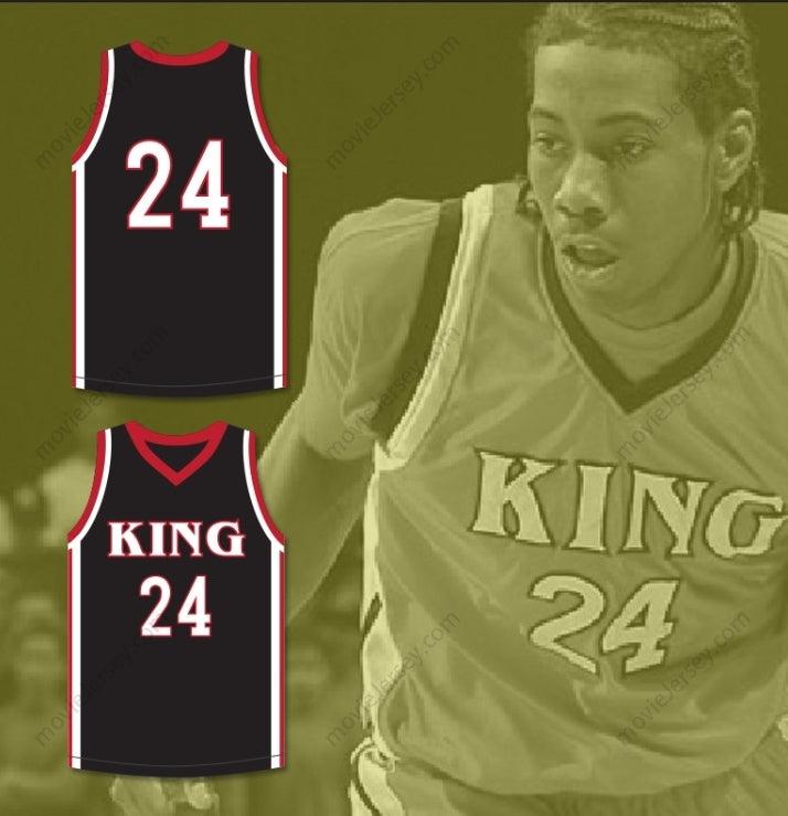 CUSTOM ANY Name Number KAWHI LEONARD 24 MARTIN LUTHER KING HIGH SCHOOL  BLACK BASKETBALL JERSEY 5 Top Stitched S-6XL