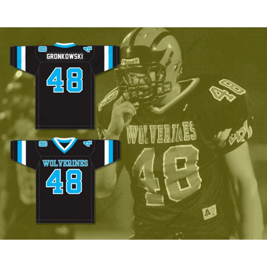 CUSTOM ANY Name Number ROB GRONKOWSKI 48 WOODLAND HILLS HIGH SCHOOL WOLVERINES Football Jersey Top Stitched S-6XL