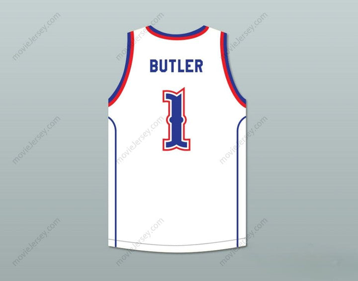 CUSTOM ANY Name Number JIMMY BUTLER 1  HIGH SCHOOL COUGARS WHITE BASKETBALL JERSEY Top Stitched S-6XL
