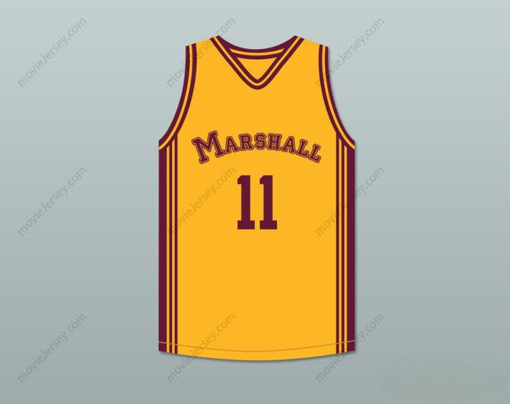 CUSTOM ANY Name Number ARTHUR AGEE 11 JOHN MARSHALL METROPOLITAN HIGH SCHOOL COMMANDOS YELLOW BASKETBALL JERSEY Top Stitched S-6XL
