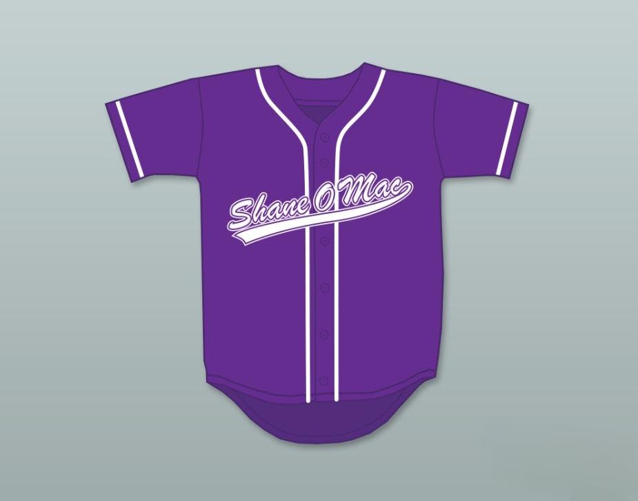 Custom Any Name Number S MCMAHON THE MONEY 33 PURPLE BUTTON DOWN BASEBALL JERSEY Top Stitched S-6XL