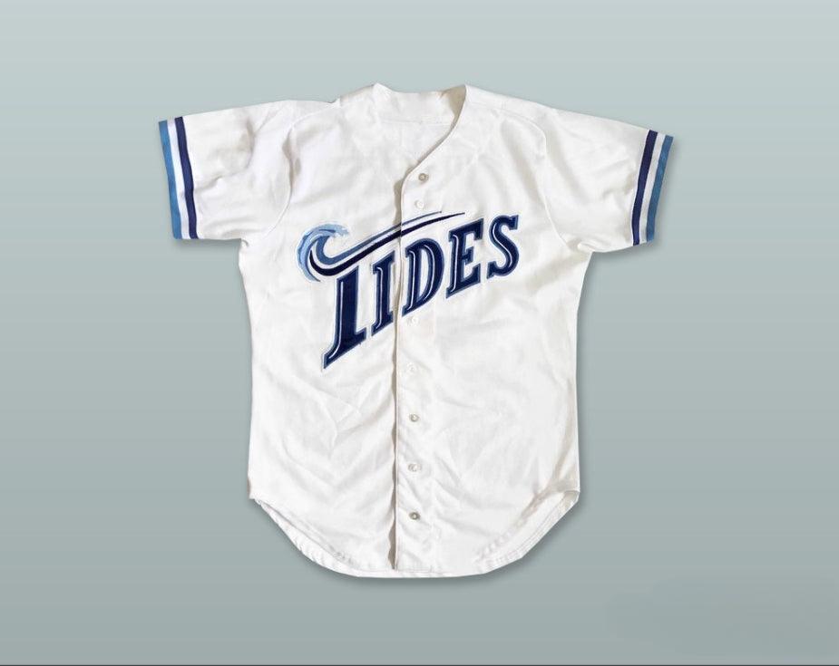 Custom Any Name Number GREGG LANGBEHN 30 TIDES WHITE BUTTON DOWN BASEBALL JERSEY Top Stitched S-6XL