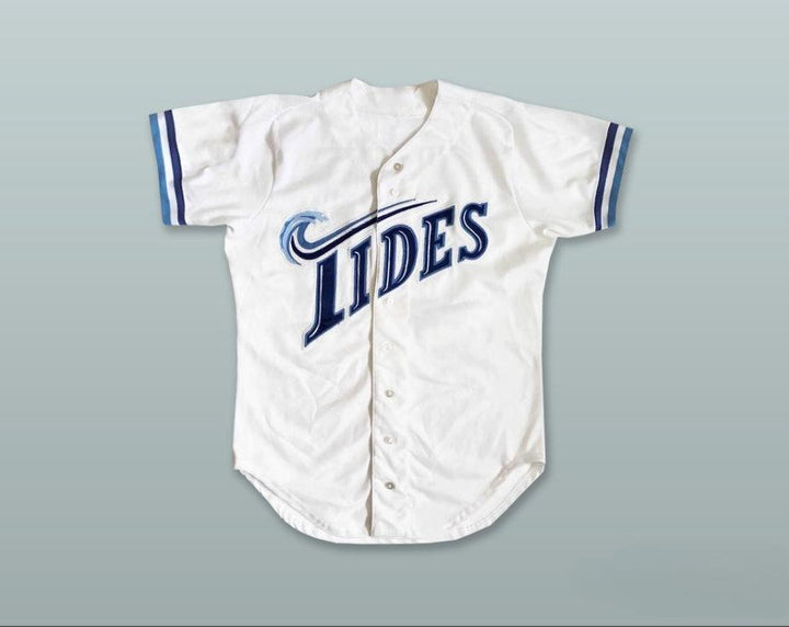 Custom Any Name Number GREGG LANGBEHN 30 TIDES WHITE BUTTON DOWN BASEBALL JERSEY Top Stitched S-6XL