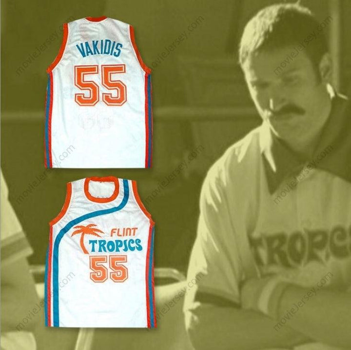 CUSTOM ANY Name Number VAKIDIS 55 FLINT TROPICS WHITE BASKETBALL JERSEY SEMI PRO Top Stitched S-6XL