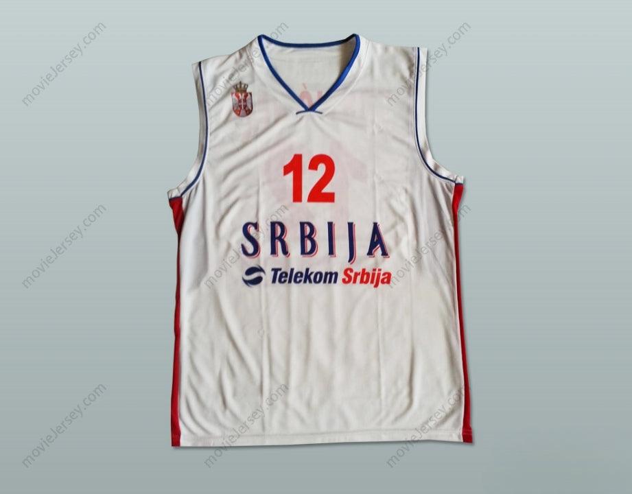CUSTOM ANY Name Number NENAD KRSTIC 12 SERBIA BASKETBALL JERSEY STITCH SEWN Top Stitched S-6XL
