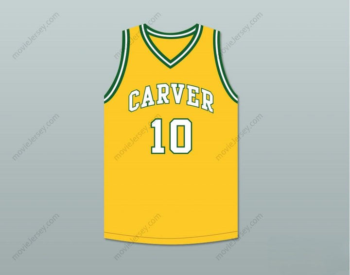 CUSTOM ANY Name Number TIM HARDAWAY 10 CARVER MILITARY ACADEMY CHALLENGERS YELLOW GOLD BASKETBALL JERSEY 1 Top Stitched S-6XL