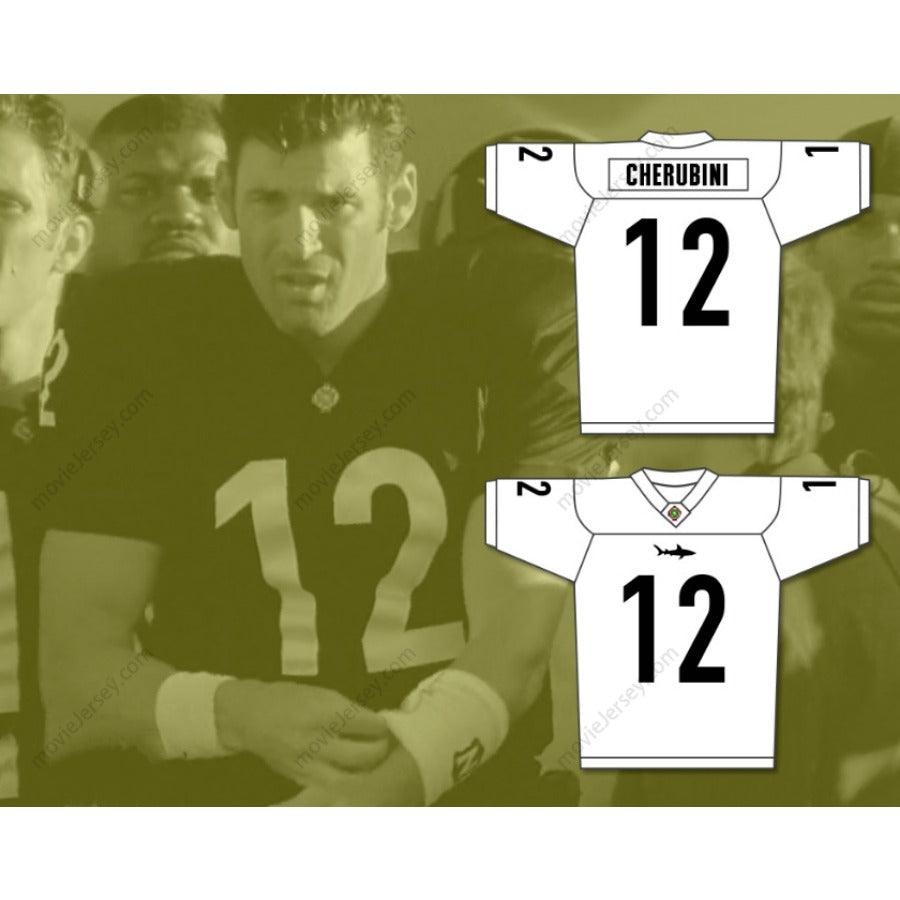 CUSTOM ANY Name Number TYLER CHERUBINI 12 MIAMI SHARKS WHITE TRIM FOOTBALL JERSEY ANY GIVEN SUNDAY Top Stitched S-6XL