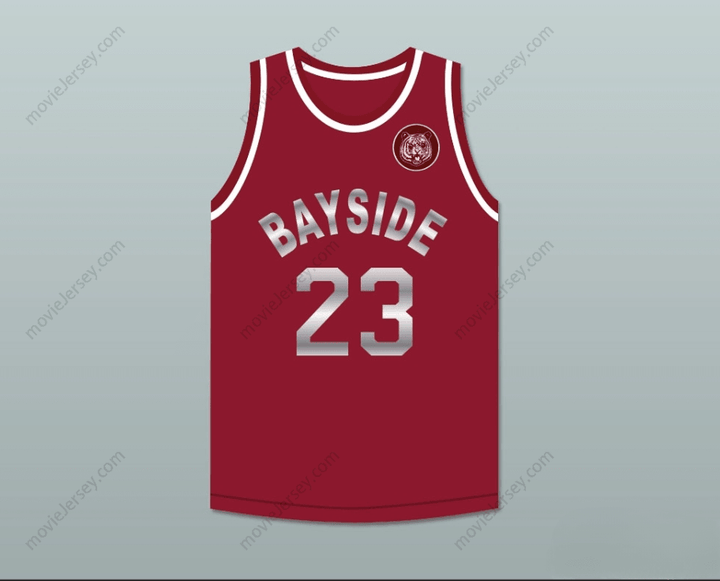 CUSTOM ANY Name Number SAVED BY THE BELL AC SLATER 23 BAYSIDE TIGERS MAROON BASKETBALL JERSEY INCLUDES TIGER PATCH Top Stitched S-6XL