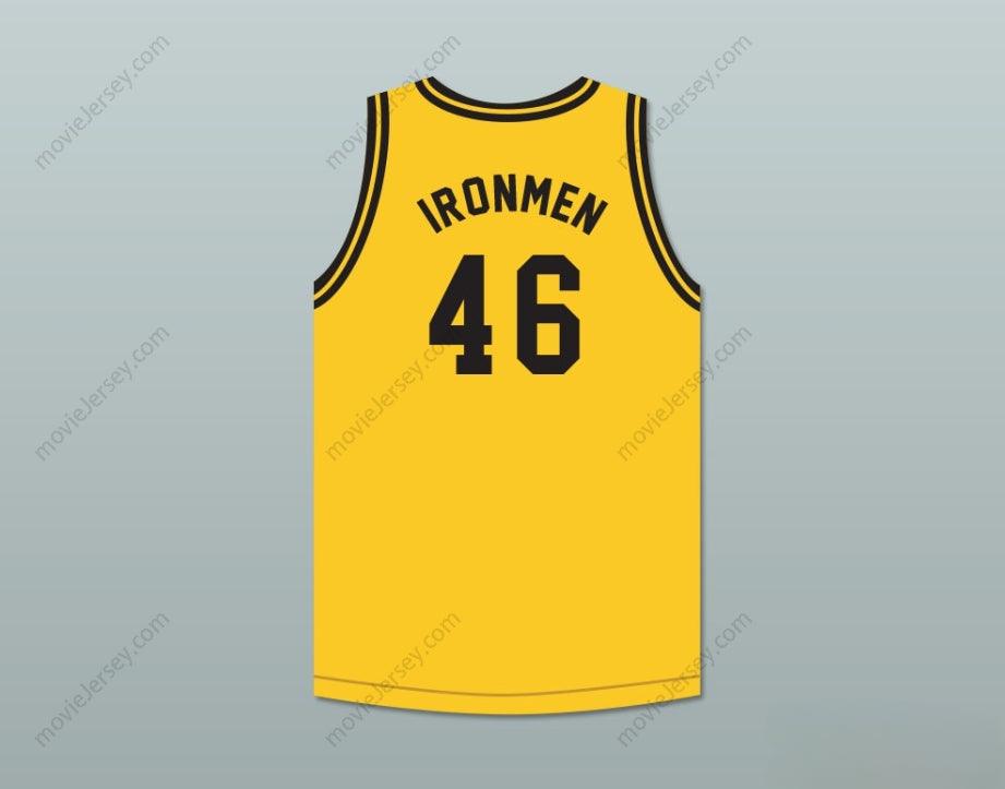 CUSTOM ANY Name Number PITTSBURGH IRONMEN 46 YELLOW BASKETBALL JERSEY Top Stitched S-6XL