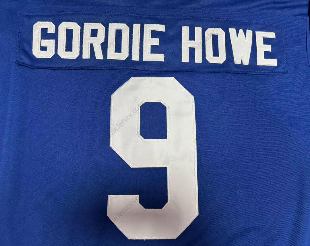 Custom Any Name Number GORDIE HOWE 9 AEROS HOCKEY JERSEY Top Stitched S-6XL
