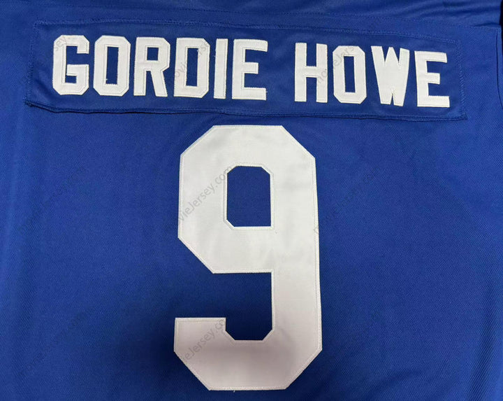 Custom Any Name Number GORDIE HOWE 9 AEROS HOCKEY JERSEY Top Stitched S-6XL