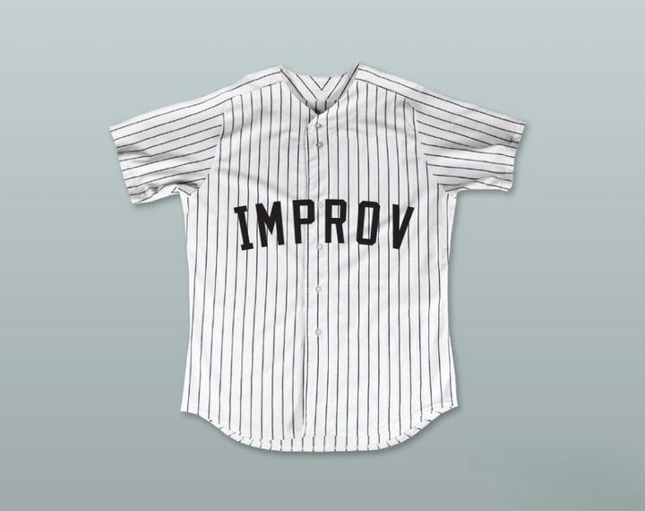 Custom Any Name Number GEORGE COSTANZA 17 IMPROV WHITE PINSTRIPED BASEBALL JERSEY Top Stitched S-6XL