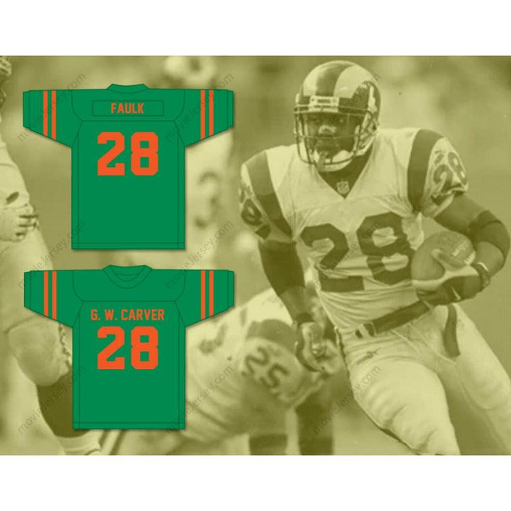 CUSTOM ANY Name Number MARSHALL FAULK 28 G. W. CARVER HIGH SCHOOL RAMS Football Jersey Top Stitched S-6XL
