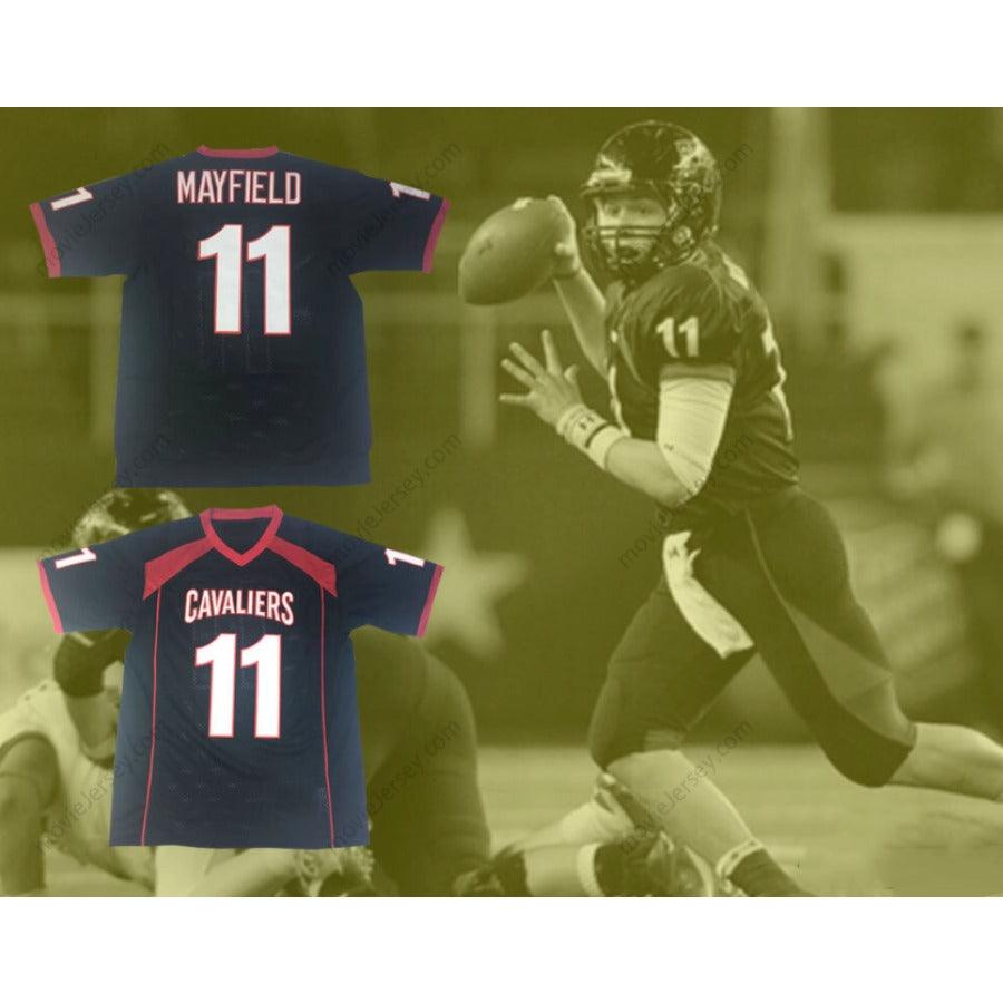 CUSTOM ANY Name Number BAKER MAYFIELD 11 LAKE TRAVIS HIGH SCHOOL CAVALIERS BLACK FOOTBALL JERSEY Top Stitched S-6XL