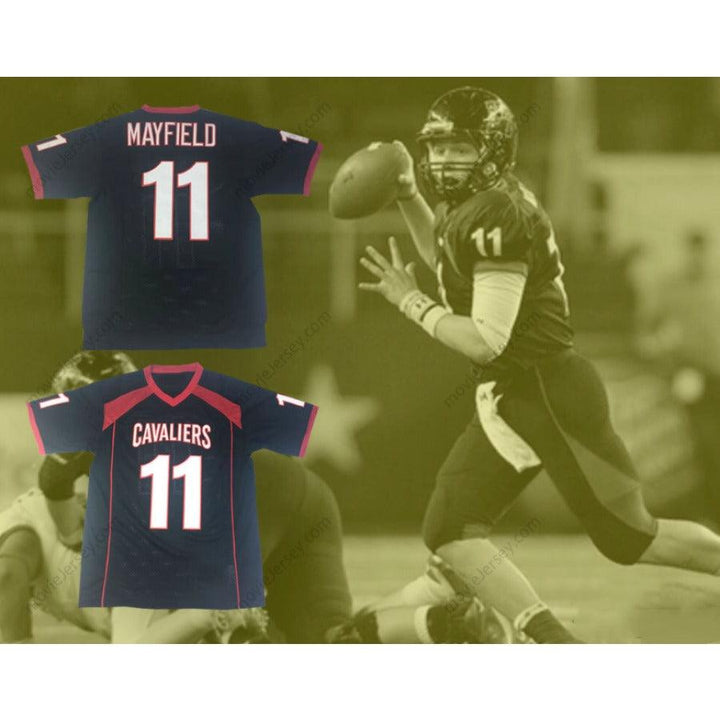 CUSTOM ANY Name Number BAKER MAYFIELD 11 LAKE TRAVIS HIGH SCHOOL CAVALIERS BLACK FOOTBALL JERSEY Top Stitched S-6XL