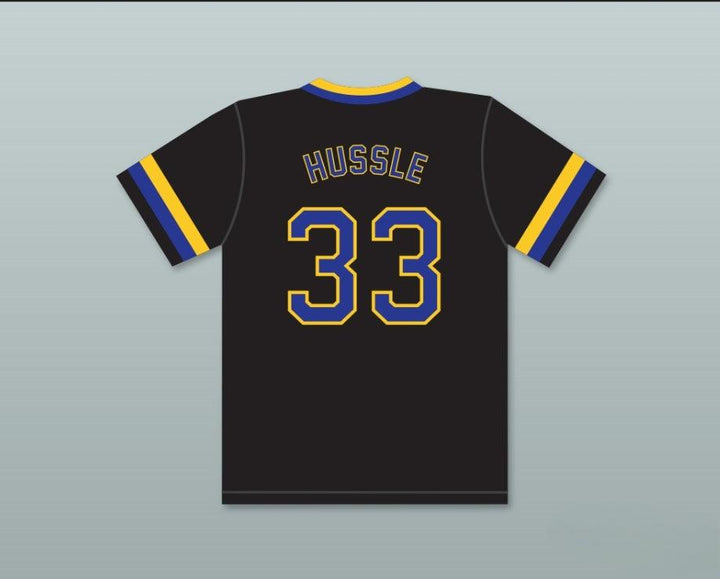 Custom Any Name Number NIPSEY HUSSLE 33 CRENSHAW HIGH SCHOOL BLACK BASEBALL JERSEY Top Stitched S-6XL