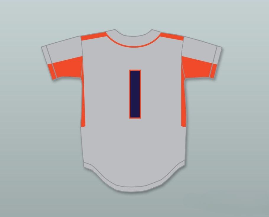 Custom Any Name Number MIKE TROUT 1  SENIOR HIGH SCHOOL THUNDERBOLTS GRAY BASEBALL JERSEY 3 Top Stitched S-6XL