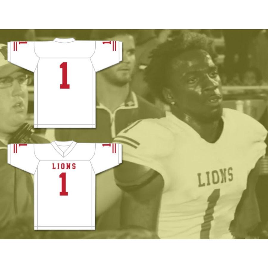 CUSTOM ANY Name Number DJ LAW 1 EMCC LIONS FOOTBALL JERSEY INCLUDES PATCHES Top Stitched S-6XL