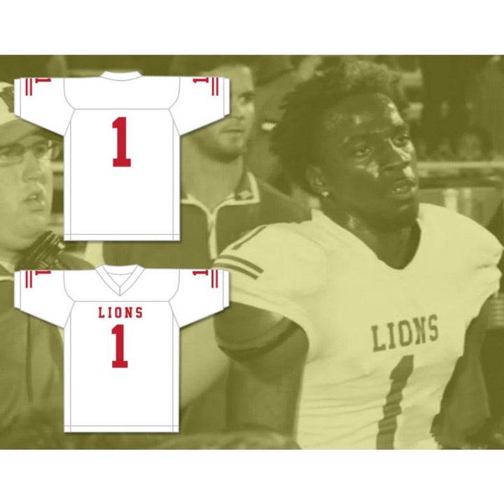 CUSTOM ANY Name Number DJ LAW 1 EMCC LIONS FOOTBALL JERSEY INCLUDES PATCHES Top Stitched S-6XL