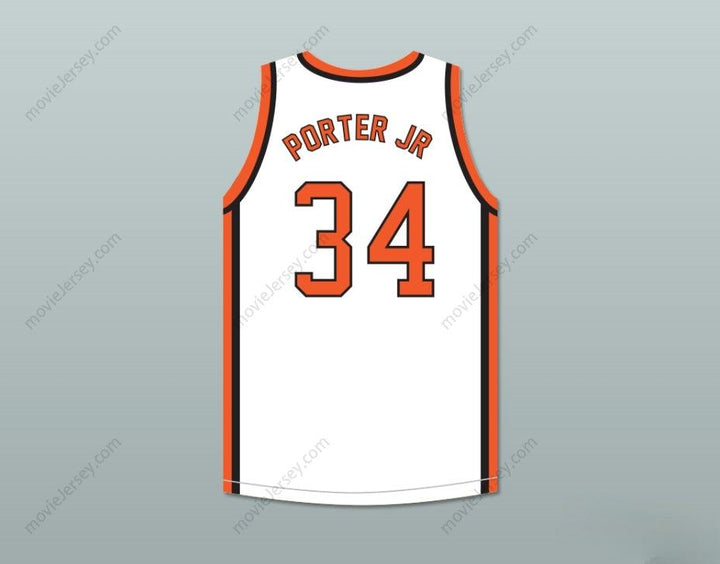 CUSTOM ANY Name Number OTTO PORTER JR. 34 SCOTT COUNTY CENTRAL HIGH SCHOOL BRAVES WHITE BASKETBALL JERSEY 2 Top Stitched S-6XL