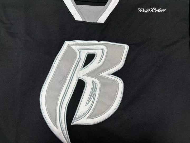 Custom Any Name Number ROUGH RYDERS 88 BLACK HOCKEY JERSEY Top Stitched S-6XL