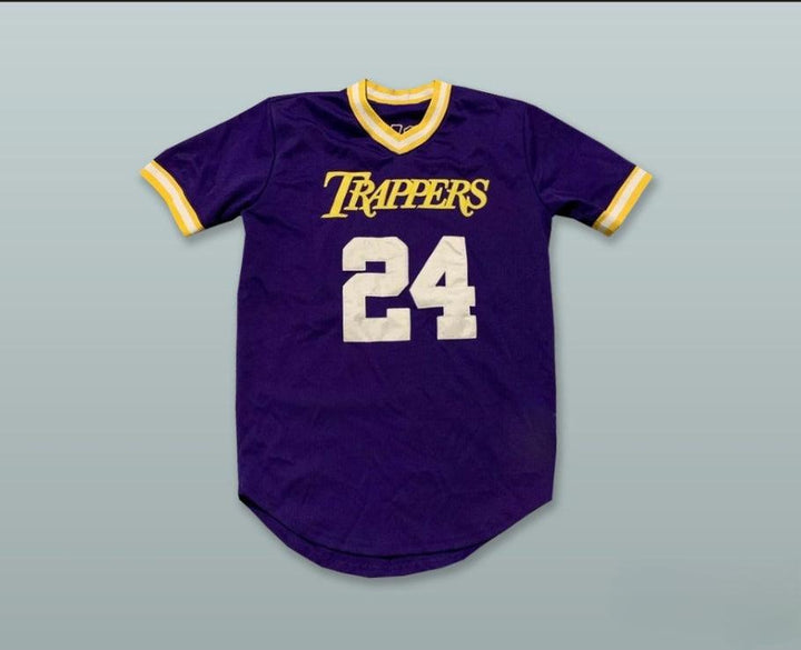 Custom Any Name Number MOVER 24 TRAPPERS PURPLE PULLOVER BASEBALL JERSEY Top Stitched S-6XL