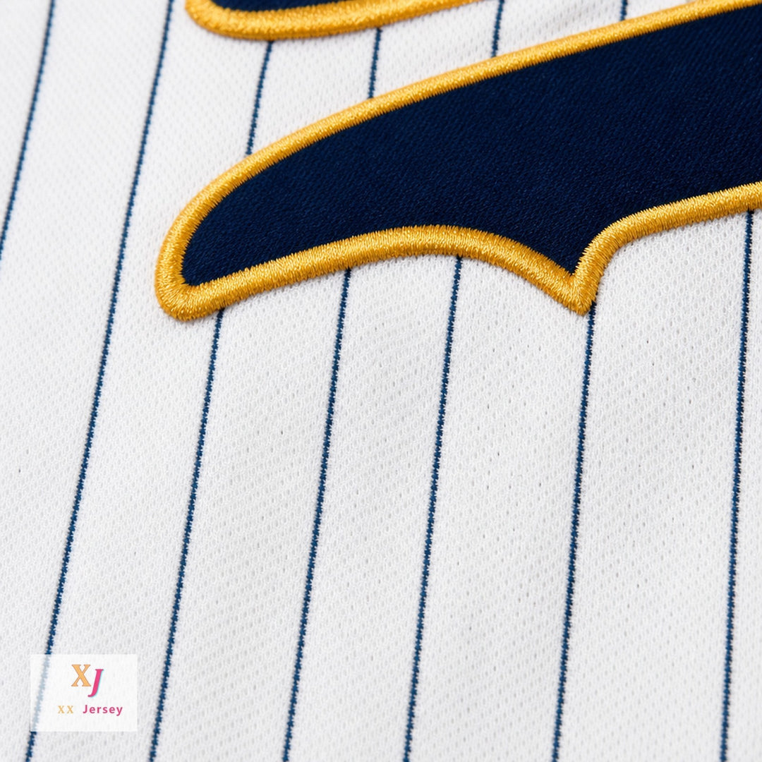 Custom Any Name Number CLAYTON KERSHAW 23 HIGHLAND PARK HIGH SCHOOL SCOTS WHITE PINSTRIPED BASEBALL JERSEY 2 Top Stitched S-6XL