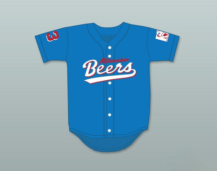 Custom Any Name Number KENNY SCOLARI 23  BEERS LOGO DELUXE BASEKETBALL BLUE BASEBALL JERSEY Top Stitched S-6XL