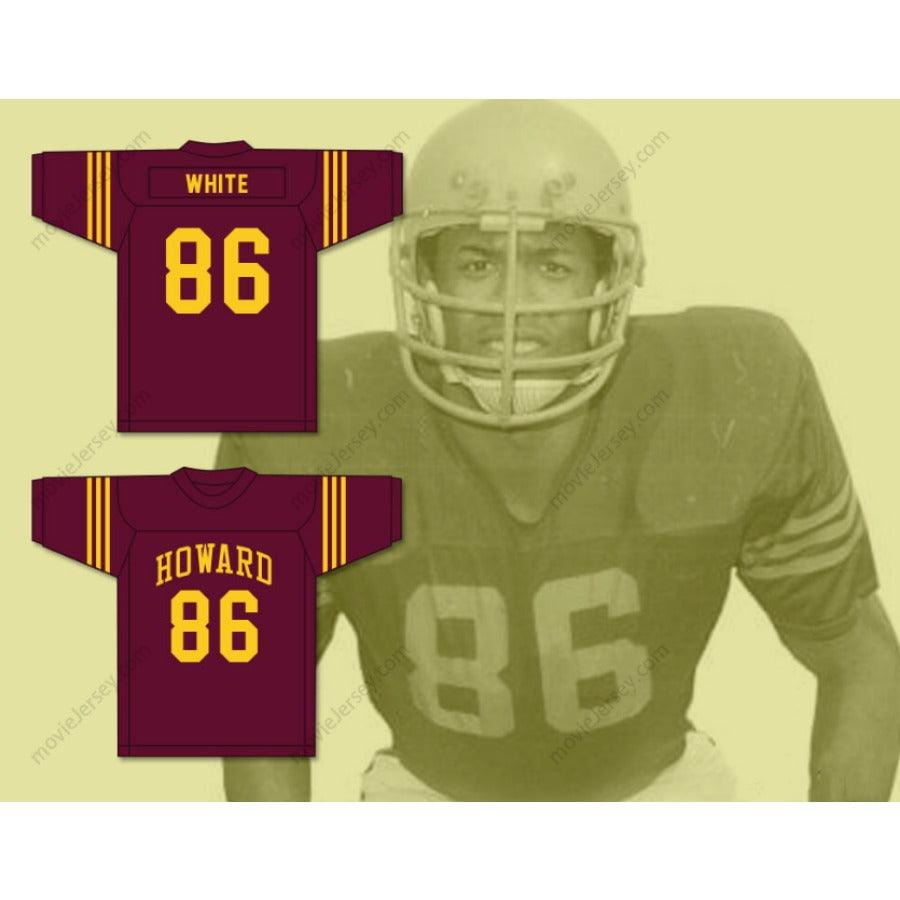 CUSTOM ANY Name Number REGGIE WHITE 86 HOWARD SCHOOL OF ACADEMICS AND TECHNOLOGY HUSTLIN TIGERS MAROON FOOTBALL JERSEY Top Stitched S-6XL